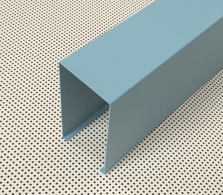 Altezza lineare a forma di U di alluminio rivestita 100mm di larghezza 50mm del soffitto del metallo della polvere blu