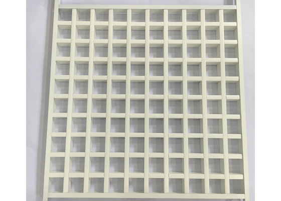 Rivestimento ricoperto polvere aperta di griglie 600 * 600mm del quadrato del soffitto delle cellule dell'alluminio 75 * 75mm