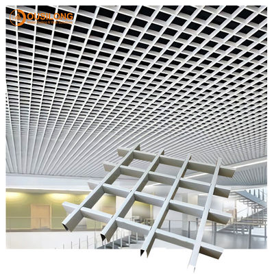 La polvere bianca ha ricoperto il soffitto di alluminio di griglia del metallo di 625x625mm 0.5mm di controsoffitto commerciale del ferro a T