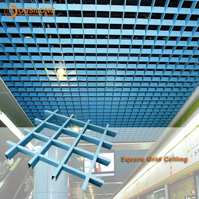 Soffitto di costruzione della parete che riguarda griglia sospesa del soffitto delle cellule del quadrato del metallo dei materiali RAL 9016 di Decorational