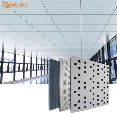 Pannelli per soffitti acustici sospesi al soffitto del metallo perforato quadrato lavabile per l'ufficio