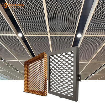 Mattonelle commerciali del soffitto del piatto di griglia della maglia metallica per la costruzione della decorazione interna