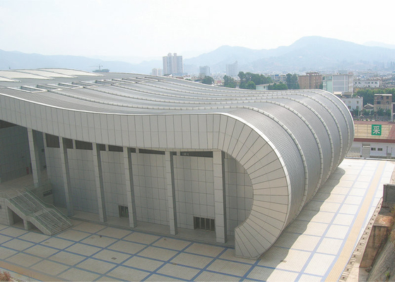 Il profilo di alluminio di costruzione della facciata acceca PVDF che ricopre il sistema di alluminio esteriore decorativo del parasole per la parete