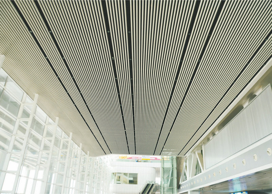 Soffitto lineare tubolare di alluminio del metallo dell'alto grado, diametro falso bianco del soffitto 50mm del museo