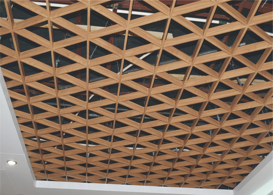 soffitto triangolare di griglia del metallo della galleria verde durevole/materiali da costruzione metallo decorativo
