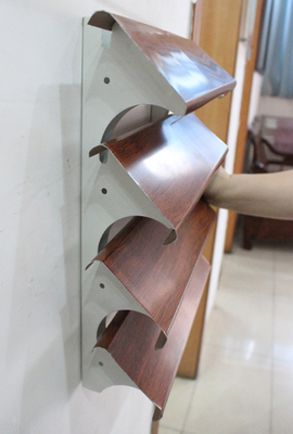Sistema esteriore dello schermo del parasole delle feritoie di colore di legno di alluminio architettonico del grano