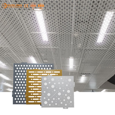 Pannello per soffitti di alluminio perforato artistico su misura soffitto sospeso interno del metallo per lo stadio