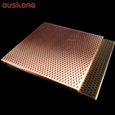 Soffitto dorato del quadrato del metallo di colore dell'installazione facile acustica di rame metallica del controsoffitto