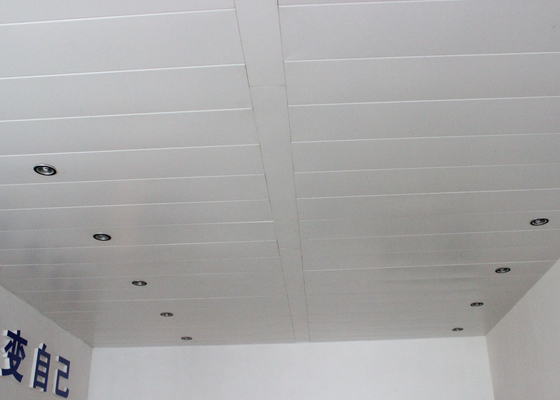 Soffitto di alluminio della striscia del rivestimento della polvere di RAL 9010, mattonelle decorative del soffitto dell'edificio per uffici